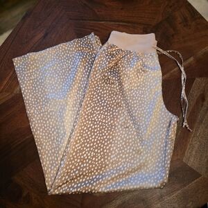 Tan and White Polka Dot Lounge Pants